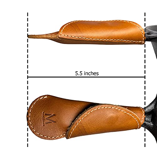 Vlumoon Leather Cast Iron Handle Cover - Skillet Handle Cover | 100 Percent Heat Resistant, Easy To Grip | Double Layered Handle Potholder (2 Pack) #TOP2