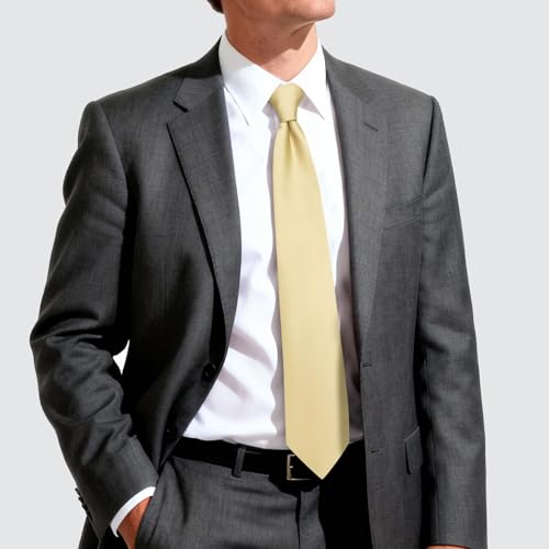 Image of Hi-Tie Men's Extra Long Solid Satin Tie Set 63 Inch /70 Inch Formal Necktie