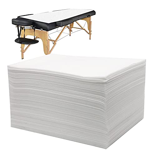 Luriseminger Lot de 100 Draps Jetables, Draps de Lit Jetables Tissu Non-tissé Drap Table de Massage Jetable pour Massage, SPA, Tatouage, Lit, Hôpital,...