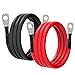6 AWG Battery Cables 6 Gauge Battery Power Inverter Cable with 5/16 Inch Tinned Copper Lugs Both Ends for Solar Marine Boat RV Car Motorcycle 2 pcs (3FT)