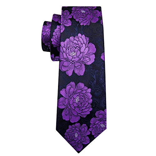 Image of Barry.Wang Classic Mens Ties Silk Necktie Pocket Square Cufflinks Set Woven Designer Wedding Business