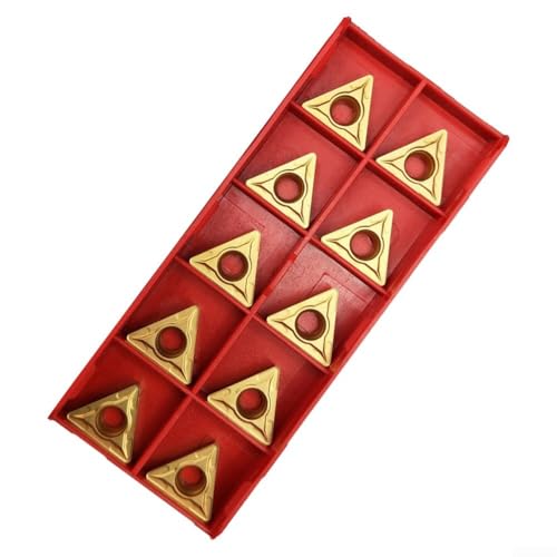 Drivstraw Confezione da 10 inserti in carburo CNC TCMT16T308, per utensili da taglio per tornitura dell'acciaio, per lavorazione di precisione dei metalli