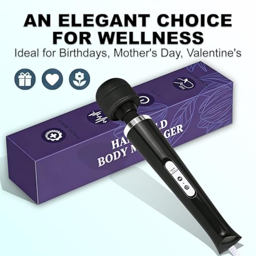 Image of Handheld Electric Back Massager, 10 Speed Wired Deep Tissue Vibrating Massager for Muscle Aches (Black)