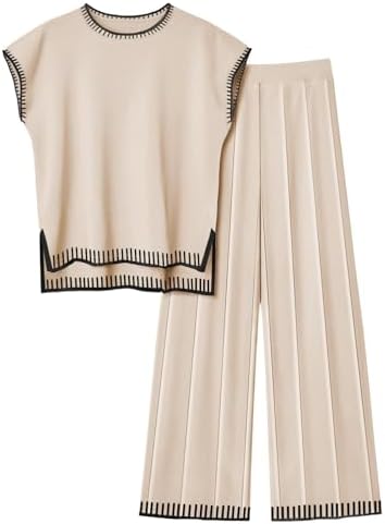 Ekouaer Womens Matching Sets Knit Sweater Sets 2 Pieces Outfits P...