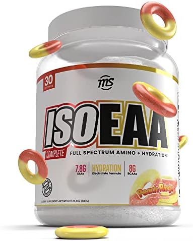Man Sports ISO-EAA Powder - 3-in-1 Intra-Workout Supplement with Essential Amino Acids, BCAAs, and Electrolytes - Advanced Hydration and Recovery Drink - Peach Rings - 680 Grams, 30 Days Supply