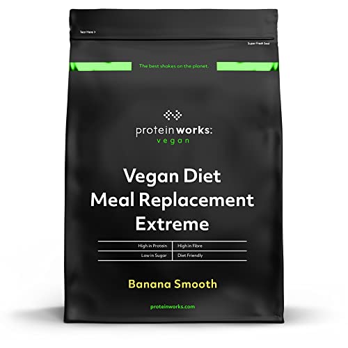 Protein Works Vegan Diät Mahlzeitenersatz Extreme | Banana Smooth | Low Calorie, Weight Loss Shake | Essential Vitamins & Minerals| 500g
