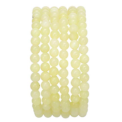 BEADIA Natural Lemon Jade Stone Round Loose Semi Gemstone Beads for Jewelry Making 4MM 38cm/Strand