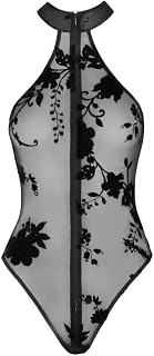 Noir Handmade F314 Body de malla transparente con cremallera