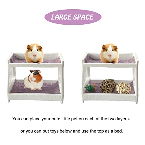 Guinea Pig Bunk Bed With 2 Mats Small Animal Bedding Toy Hamster Hideout Corner Cage Accessories For Guinea Pig Chinchilla Rat Hedgehog Sugar Glider Hamster #TOP2
