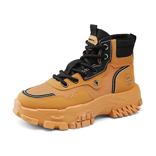 Men's High Top Fashion Sneakers Casual Athletic Walking Shoes Chunky Sneakers Breathable Non-Slip Hiking Boots for Men
