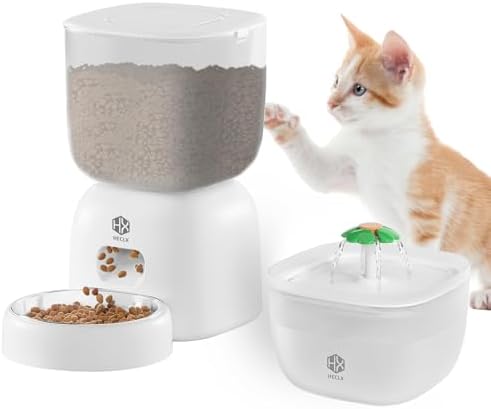 Automatic Cat Feeder with 3L Dry Cat Food Dispenser — shown in a real home setting for scale