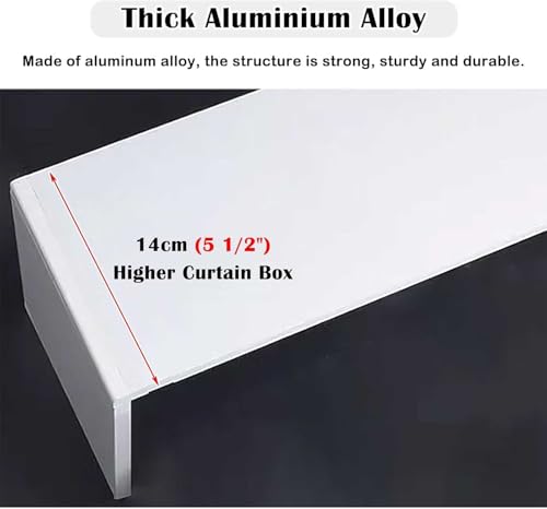 Rieles para cortinas resistentes de aluminio blanco con cenefa de techo 6