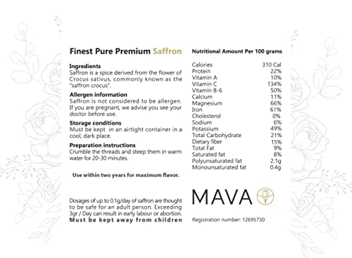 Saffron Threads, 5 grams of premium pure saffron | No Additives | Red and large threads | 100% Real Saffron (5 Grams)