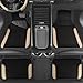CAR PASS Faux Leather Steering Wheel Cover and Waterproof Car Floor Mats,Universal Car Combo Fit for 95% Sedan,SUV,Cars,14.5-15inch Sporty Anti-Slip Safety Comfortable Design(Black＆Beige)