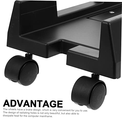 Soporte para torre de computadora HOMSFOU, soporte móvil para CPU con ruedas, carrito para torre de escritorio miniatura 3