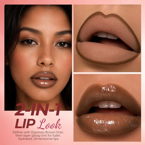 Image of LANGMANNI 2-in-1 Lip Liner & Gloss Duo,Shade 02 Soft Blush Pink