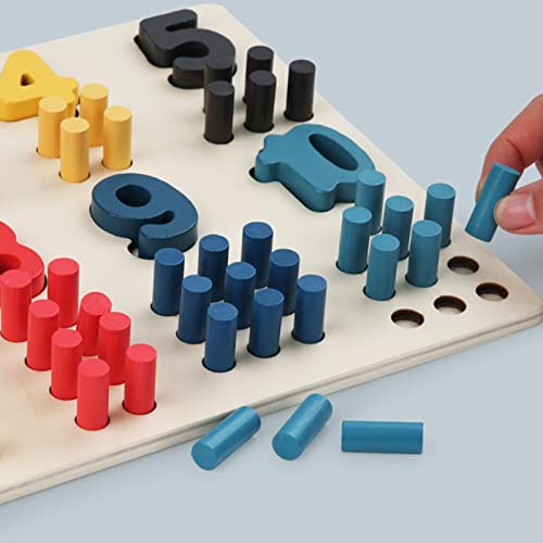 Brinquedo de madeira Peg Board - Brinquedo de correspondência de número de cor divertido | Placa de