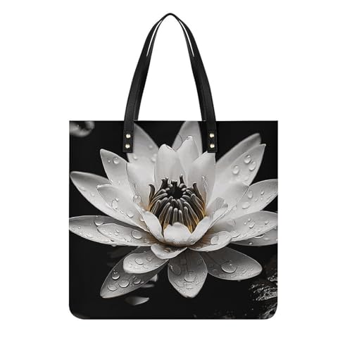 Sac seau souple pour femme en cuir végétalien noir et blanc pour le travail