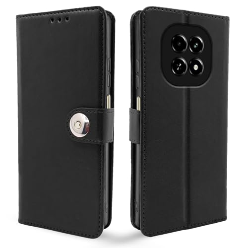 Image of Pikkme Flip Cover Leather Finish | Inside TPU with Card Pockets | Wallet Stand and Shock Proof | Complete Protection Button Flip Case for Realme C63 5G (Black)