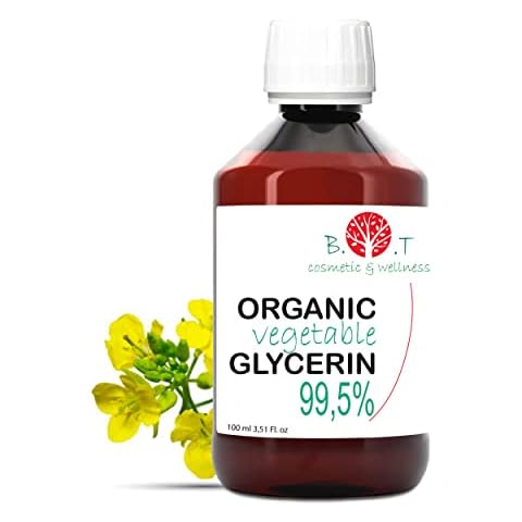 Vegetable Glycerine BIO 99.5% Glycerol Pure Organic Liquid Glycerin. Edible Food grade, Cosmetics, Skin (Face & Body) & Hair Moisturizer. Base for Soap, Gel, Cream & Oil Making - 100 ml 3.5fl oz Cover