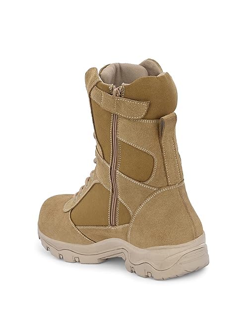 Image of Harrytech London SWAT Tactical Airforce /Military /Army Boots for Men with Side Zip Suede Leather 9 inch (Inches) long boots with Trekking /HIking /Bike Rider