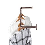 LVTFCO Industrial Tube Clothes Display Rack Wall Mounted Clothes Rack Heavy Duty Space Saving Rod Rack Water Pipe Rail,Bronze- 100x25cm