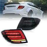 New Taillights for 2007-2014 Mercedes C300 Tail Light 09 Benz W204 Tail Lights C200 Accessories C180 C260 C-class C Style Smoke Brake Replacement DRL Led Sequential Turn Signals Dynamic Back Rear Lamp
