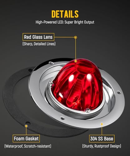 Kit 2 luces LED traseras con lente de vidrio rojo miniatura 2