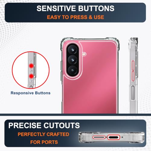 Image of CEDO Cover for Samsung Galaxy M47 / A27 (5G) | Camera Protection Shockproof Bumper-Edge | 360 Degree Protection Acrylic Crystal Clear TPU+PC | Transparent Back Case Backcover (Transparent)