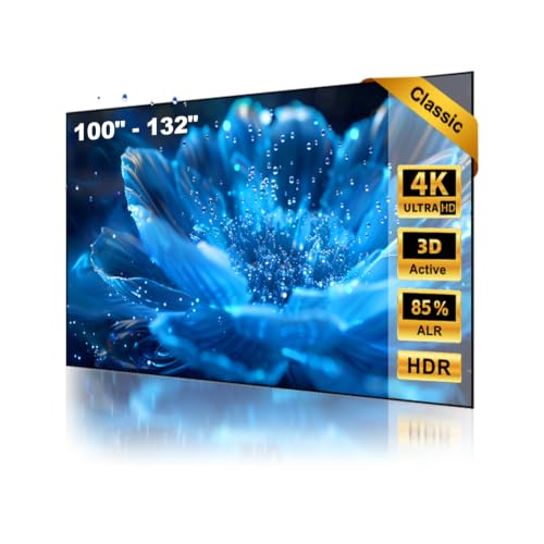 Image of NothingProjector ALR Screen for Ultra Short Throw Projector, 132 inch | 85% Ambient Ceiling Light Rejecting, 4K /8K UHD Active 3D, Fixed Frame 16:9, Wall Mount Anti Daylight UST, Classic NothPJ