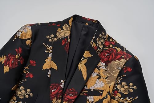 Mens Floral Blazer Elegant Tuxedo Men Casual Slim fit Suit Jacket Dress Party Mens Floral Tuxedo Suit Jacket 7