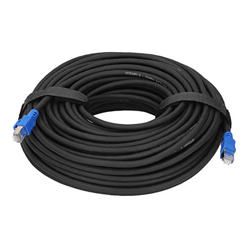 Cable Ethernet Cat8 Cables LAN RJ45 Chapados en Oro de Alta Velocidad para Adaptadores de Redes, Ethernet Cat8 de 40 Gbps 2000 Mhz para Hogar/oficina Inteligente (30 m / 98,4 pies)