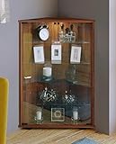 eckvitrine glas holz Eckregal mit variablen Glas-Einlageböden