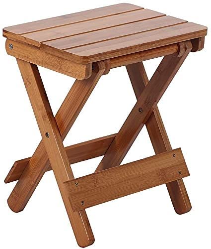BFVHT Bathroom stools Shower Bench Folding Chair Shower Seat, Portable Bamboo Teak Wood Shower Bench, Waterproof and Non-Slip Elderly Bath Seat Shower Foot Rest Stool -  RTY3OD4909