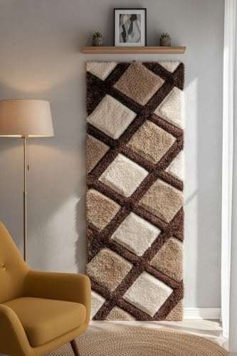 Image of Luxury Shaggy Carpet Runner - 2x5 ft Soft Rug for Hallway and Living Room, Designed for Comfort and Contemporary Vibes