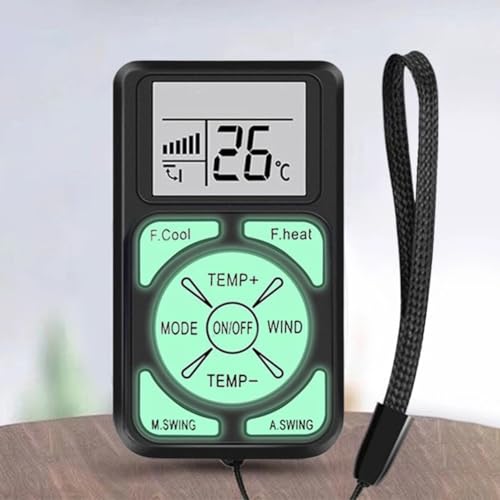 Control remoto de aire acondicionado, control remoto LCD de enfriamiento de calefacción mini controlador de ajuste de temperatura para todos los aires acondicionados convencionales