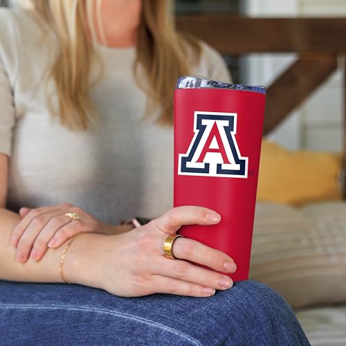 Image of Logo Brands NCAA 20 oz Powder Coat Stainless Tumbler -Double-Wall Insulated Everday Tumbler for Hot or Cold Drinks, High Lip Lid, Team Color
