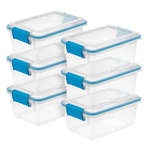 Image of Sterilite Gasket Storage Box with Lids for Home & Office, 7.5 Quart, 6-Pack