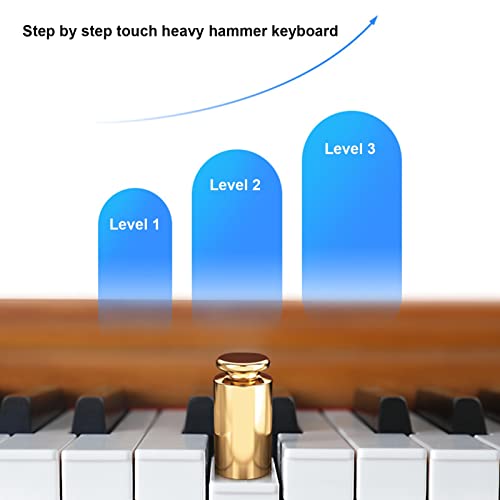 88 Touches Clavier Piano Pleine Taille Avec Touches Lestées Support De Piano Numérique Bluetooth MIDI Clavier Électrique for Débutants Adultes Enfants Comprend Support, Triple Pédale (Color : Brown) - Les Beatles, Paul McCartney, John Lennon, RIngo Starr, George Harrison 88 Touches Clavier Piano Pleine Taille Avec Touches Lestées Support De Piano Numérique Bluetooth MIDI Clavier Électrique for Débutants Adultes Enfants Comprend Support, Triple Pédale (Color : Brown) – Image 4