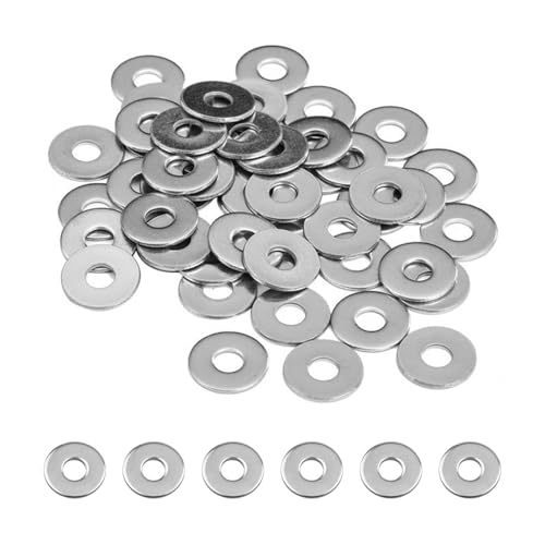 Image of 100 Pcs Washers For Screws,M4 X 12mm Steel Stainless Flat Penny Assortment