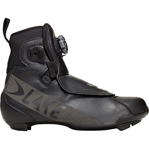 Lake Tênis de ciclismo masculino Cx146-X Wide, Preto/Preto Refletivo, 42