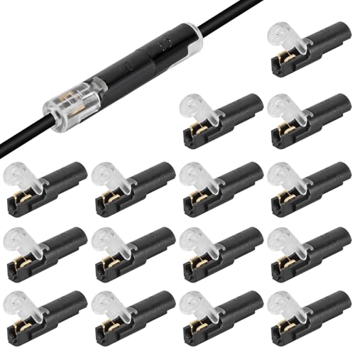 15Pcs Low Voltage Wire Connector 1 Way Wire Plug in Connector Led Light Strip Electrical Connectors 1 Pin No Wire Stripping Cutting Terminal Blocks Connection