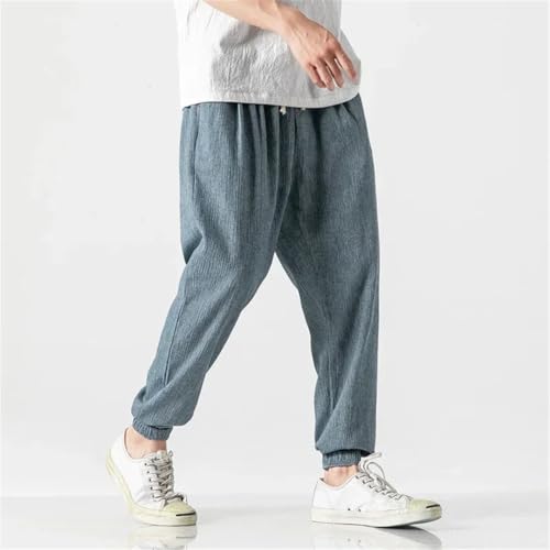 Men's Cotton Linen Pant Loose Harem Jogging Fltness Harajuku Pants3