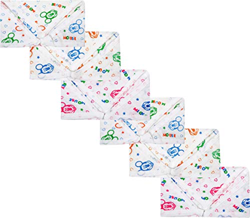 Image of Baby 100% Cotton Reusable Towel Nappies | Ultra Soft, & Washable Printed Cloth for Newborns | Gentle Cloth Diapers for Babies | Skin-Safe, Absorbent & Easy to Wash | Eco-Friendly (Pack of 6)