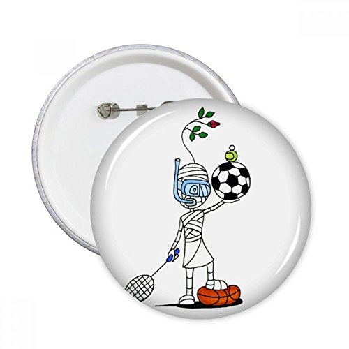 Soccer balles ronde pins badge décoration vêtement accessoire sac lot de 5 pièces taille M