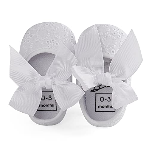 Baby Girls Princess Bowknot Soft Sole Cloth Crib Shoes Sneaker White, 3-6 Months #TOP3