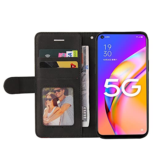 CXTcase for OPPO A74 5G/ A54 5G / A93 5G Case,Wallet PU Leather Flip Folio Case Cover with Card Holder Slots Magnetic Closure,Protective Phone Case for OPPO A74 5G/ A54 5G / A93 5G,Black - Image 3