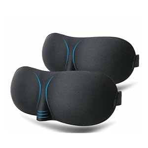 ETIK | Mascherina per Dormire 3D | con Tappi Orecchie per Dormire | Chiusura Adattabile | Mascherina Traspirante con Custodia Viaggio | Protegge Trucco