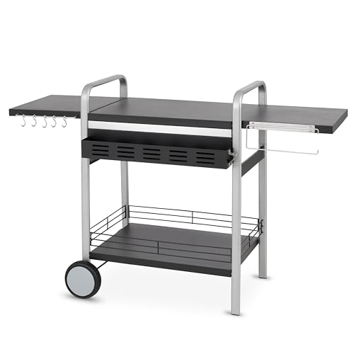 tepro Gasgrill Universal BBQ-Tisch, abklappbare Seitenablagen, Aufbewahrungskorb