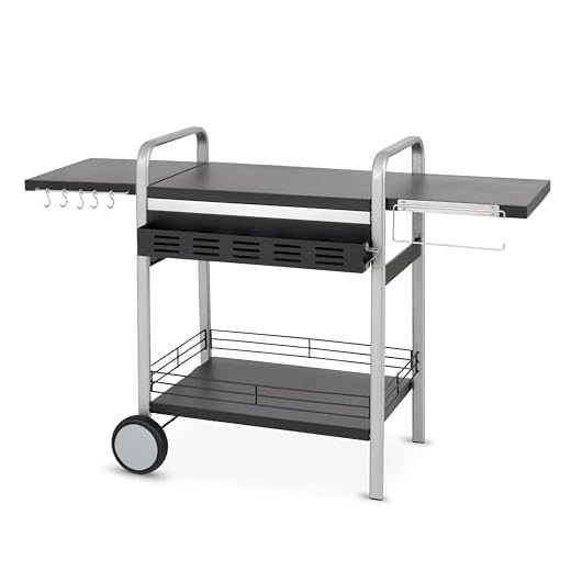 tepro Gasgrill Universal BBQ-Tisch, abklappbare Seitenablagen, Aufbewahrungskorb
